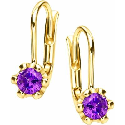 Zlaton Náušnice žluté zlato visací osazené zirkony 1.3cm 1.25g N15052602855