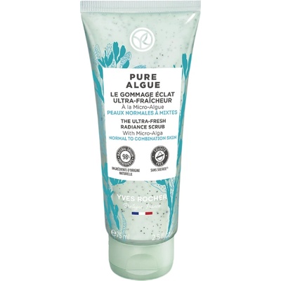 Yves Rocher Pure Algue Ultra Fresh Озаряващ Ексфолиант Ексфолиант за лице дамски 75ml