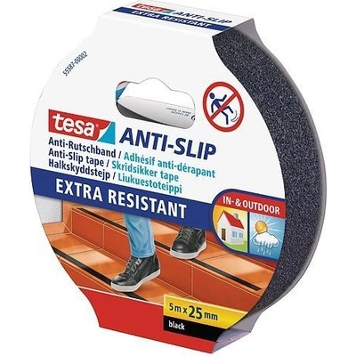 Protišmyková páska na schody tesa® Anti-slip, čierna, 25 mm, L-5 m