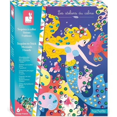 Janod Творчески комплект Janod - Мозайка с пайети, русалки (J07926)