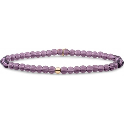 Sparkling Jewels korálkový náramok s fialovým ruženínom SBG-GEM59-ADD-4MM