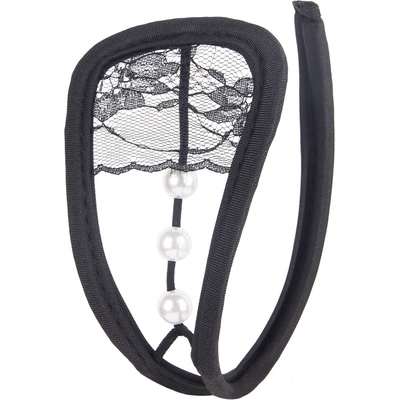 STD Invisible Strapless C-String Transparent Floral Lace Black – Zboží Dáma