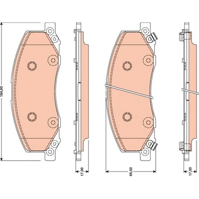 TRW Sada brzdových platničiek kotúčovej brzdy GDB1781