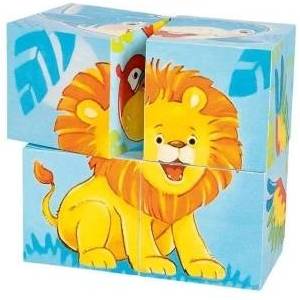 Goki Puzzle blocks - Wild animals from the Jungle