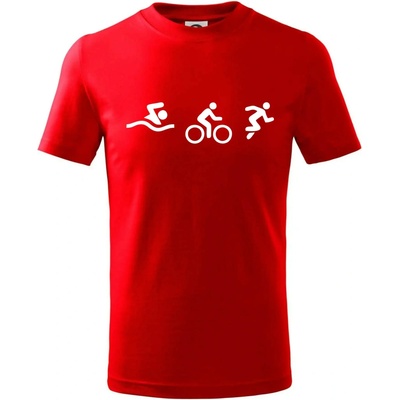 Triathlon postavy tričko detské červená