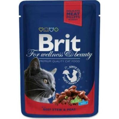 Brit Premium Cat Pouches with Beef Stew & Peas 4 x 100 g