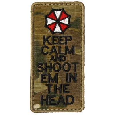 ARMED PATCHES Vyšívaná nášivka Keep Calm and shoot em in the head – Zboží Mobilmania