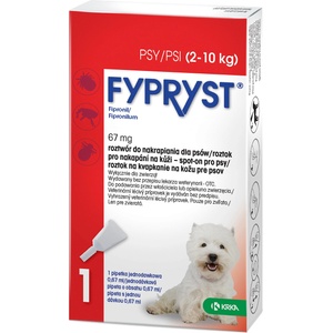 FYPRYST Fypryst Spot On капки срещу бълхи и кърлежи за кучета с тегло 2-10 кг, 67 мг/0, 67 мл, 1 пипета
