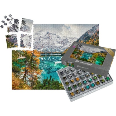 SMART SORTED® První sníh na jezeře Braies Dolomity Itálie 1000 dílků