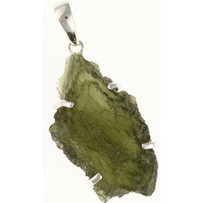 My Moldavite Stříbrný přívěsek s přírodním vltavínem SM12033