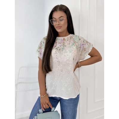 Fashionweek dámská vyšívaná halenka s květinam UB-Elodin model:3