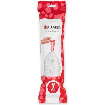 Brabantia Торбички за кош Brabantia PerfectFit NewIcon 650536, Размер Y, 20 л, 20 броя, Бял (650536)