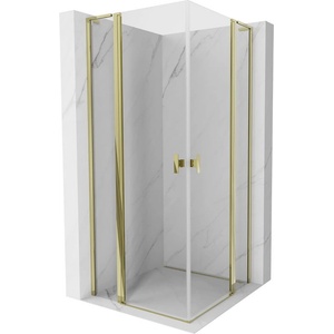 Mexen Mist L Duo сгъваем душ кабина 110 x 110 см, прозрачна, златна - 8A4L-110-110-50-00 (8A4L-110-110-50-00)