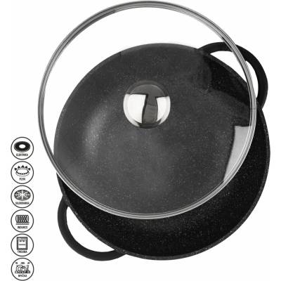 Orion Panvica Wok GRANDE 32 cm sklenená pokrievka indukcia