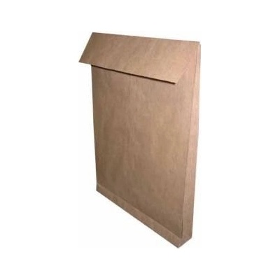Obchodná taška B4, 250 x 353mm, hnedá, Krpa, s krížovým dnom, s krycou páskou