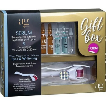 Image 1 of AG PHARM Промо сет избелващ серум + серум за очи + дерморолер, Ag Pharm Gift Box Eye Serum 3x2ml, Whitening Serum 2x2ml & Derma Roller 0.25mm