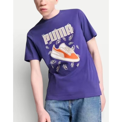 PUMA Sneaker Logo Graphic Tee Blue