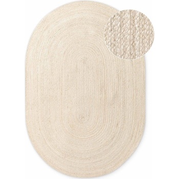 Hanse Home Двустранен ръчно изработен ютен килим в светло естествен цвят 160x230 cm Braided - Hanse Home (106007-160x230 Oval)