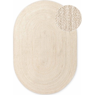 Hanse Home Двустранен ръчно изработен ютен килим в светло естествен цвят 160x230 cm Braided - Hanse Home (106007-160x230 Oval)