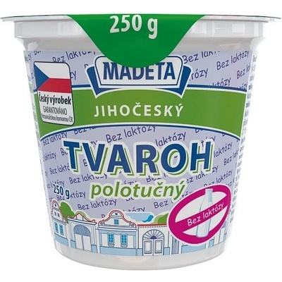 Madeta Jihočeský tvaroh polotučný bez laktózy 250 g – Zbozi.Blesk.cz