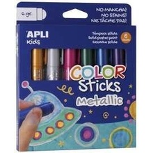 Apli Color Sticks temperové barvy suché metalické 6 x 6 g, sada