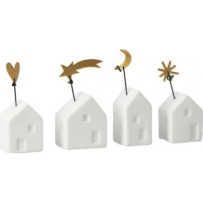 räder Porcelánová vánoční dekorace Houses Srdce bílá barva porcelán