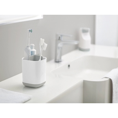 JOSEPH Stojan na kefky easyStore ™ Toothbrush Caddy, malý, biely / šedý 70509