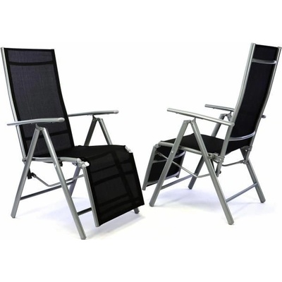 Garthen 35224 2x zahradní polohovací křeslo vč. opěrky na nohy