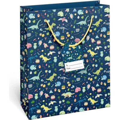 Taška dárková Maxi matt 26,7 x 13,7 x 33cm TL - motiv Dinosaurů