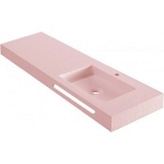 Inter Ceramic Мивка за баня " RESIN POLY MARBLE" ICC 12046PINK/R, стенен монтаж, смола, розов мат, 120x46см (12046PINK/R)