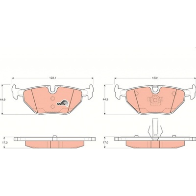 Sada brzdových platničiek kotúčovej brzdy TRW GDB1344 GDB1344