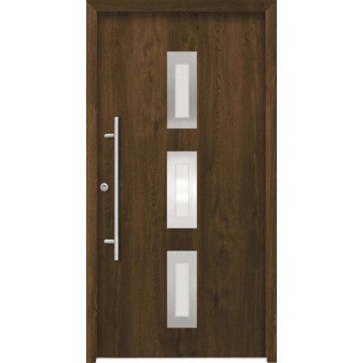 Splendoor Hliníkovo-oceľové vchodové dvere bezpečnostné Artemis RC2 110 x 210 cm L orech
