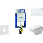 Geberit Kombifix - Модул за висяща тоалетна с бутон Sigma01, алпийско бяло + Duravit D-Code - тоалетна и седалка, без ръб, SoftClose 110.302. 00.5 NH1 (110.302.00.5 NH1)