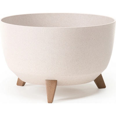Nohel Garden Žardinka ROMA ECO WOOD 4v1 plastová + 3 ks nožiček Bílá 40 x 21 cm
