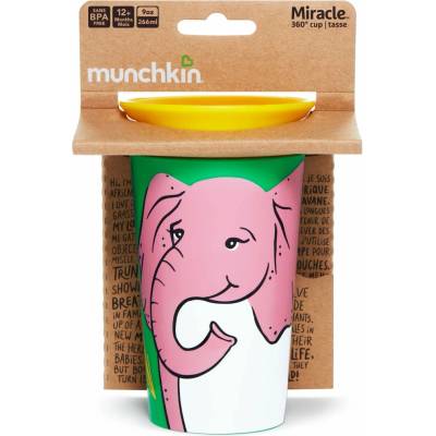 Munchkin juniorský hrnček WildLove 360 ° s uškami 177 ml slon 5019090519519