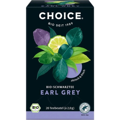 Choice Čierny čaj Earl grey porciovaný BIO 20 x 2 g