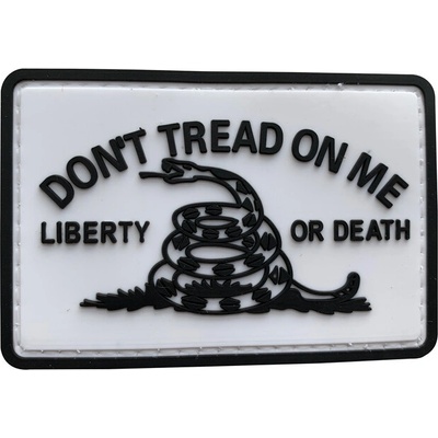 WARAGOD Don't Tread on me PVC nášivka, biela