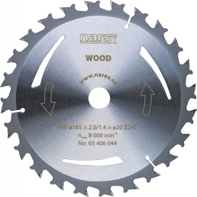 Narex 65406044 pilový kotouč 185x2,0/1,4x20 Z24T Wood