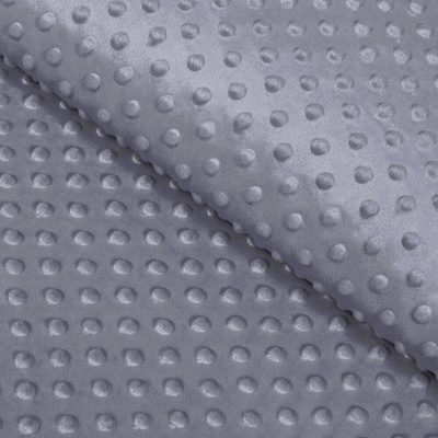 Dětská látka Minky 3D puntíky MKP-004 Tmavě šedá - šířka 150 cm