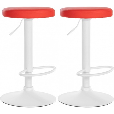 Design-Shop Ponte koženka Červená / biely rám 2 ks