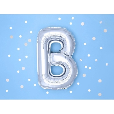 Party Deco FB2M B 018 Fóliový balón strieborný písmeno 35 cm B