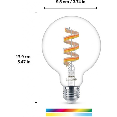 WiZ G95 LED filament globe WiFi E27 6,3W RGBW 872016907219000
