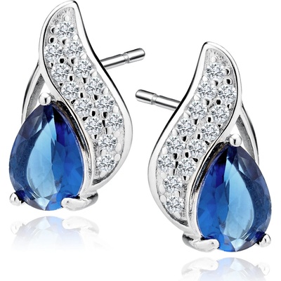 Moonlit Stříbrné náušnice Celestia Grace Sapphire FD_76588
