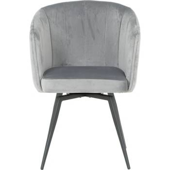 Carmen Трапезен стол Carmen VENICE, до 120kg. , дамаска, прахово боядисана метална база, светлосив (bt-3532130_1)