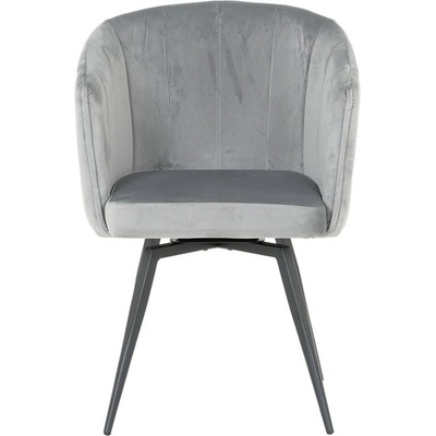 Carmen Трапезен стол Carmen VENICE, до 120kg. , дамаска, прахово боядисана метална база, светлосив (bt-3532130_1)