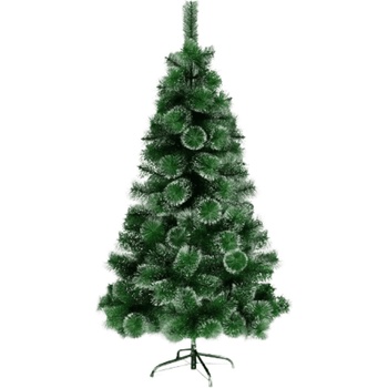 Image 1 of Елха 120 см. зелена с бели връхчета с метална стойка 1127