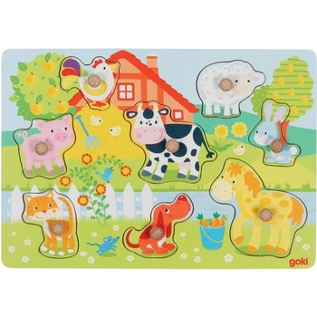 Image 1 of Goki Puzzle Goki Farm Animals Lift-out (57392)