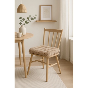 Takoy HT-00228 Podsedák King so svetlohnedou umelou kožušinou 40 x 40 x 6 cm