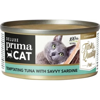 Prima Pet Premium Prima Cat Deluxe Temptating Tuna with Savvy Sardine - с риба тон и сардини 80 гр