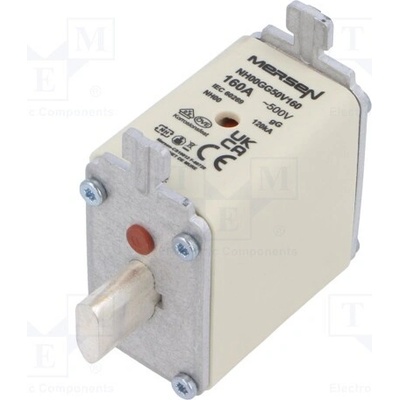 MERSEN NH00GG50V160 Pojistka: tavná; keramická,průmyslová; 160A; 500VAC; 250VDC; gG